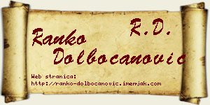 Ranko Dolbočanović vizit kartica
